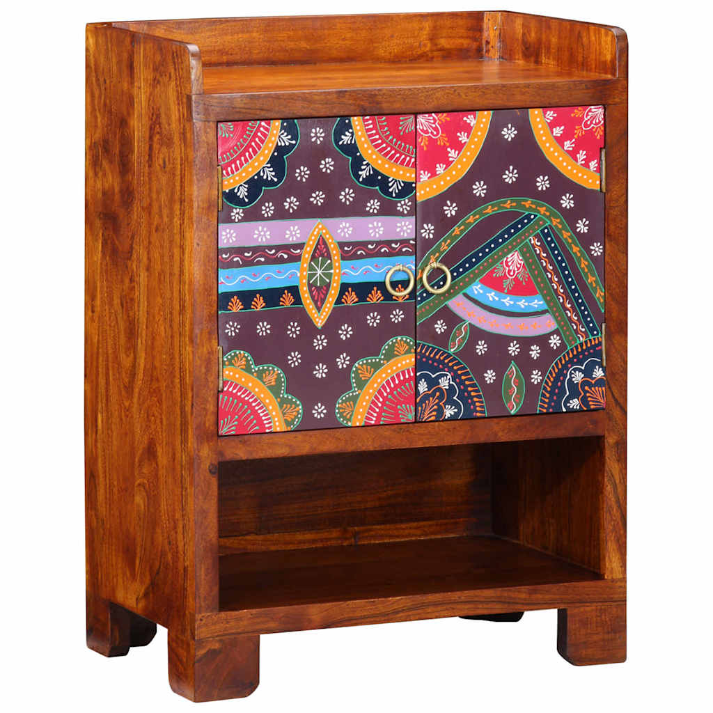 vidaXL Shoe Cabinet with Shelf Brown 55 x 35 x 75 cm Solid Acacia Wood 2