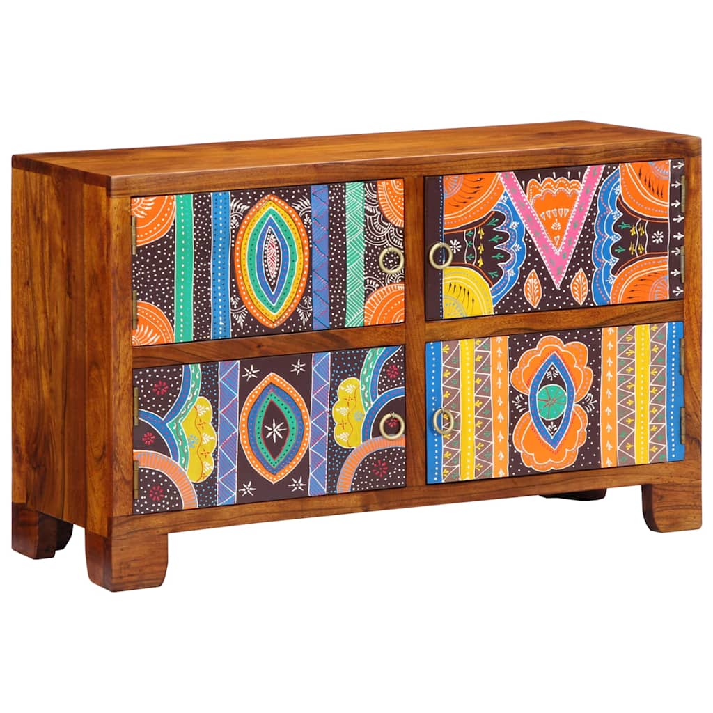 vidaXL Shoe Cabinet 90 x 35 x 55 cm Solid Acacia Wood Brown 1