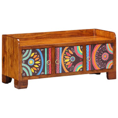 vidaXL Shoe Cabinet Multicolour 90 x 35 x 40 cm Solid Acacia Wood 1