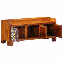 vidaXL Shoe Cabinet Multicolour 90 x 35 x 40 cm Solid Acacia Wood 3