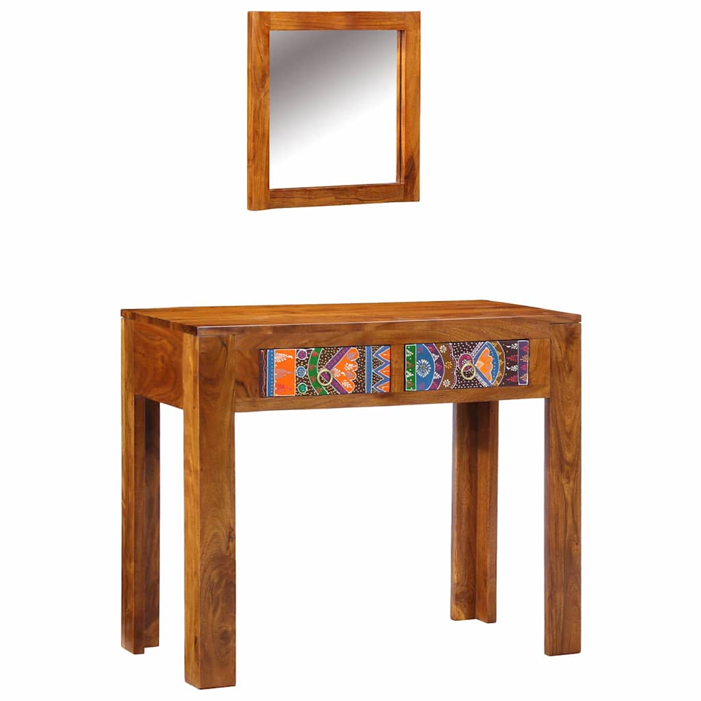 vidaXL Dressing Table Brown 90 x 45 x 75 cm Solid Acacia Wood 2