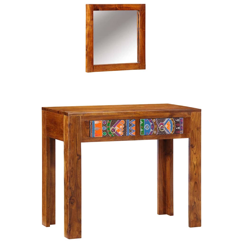 vidaXL Dressing Table Brown 90 x 45 x 75 cm Solid Acacia Wood 3