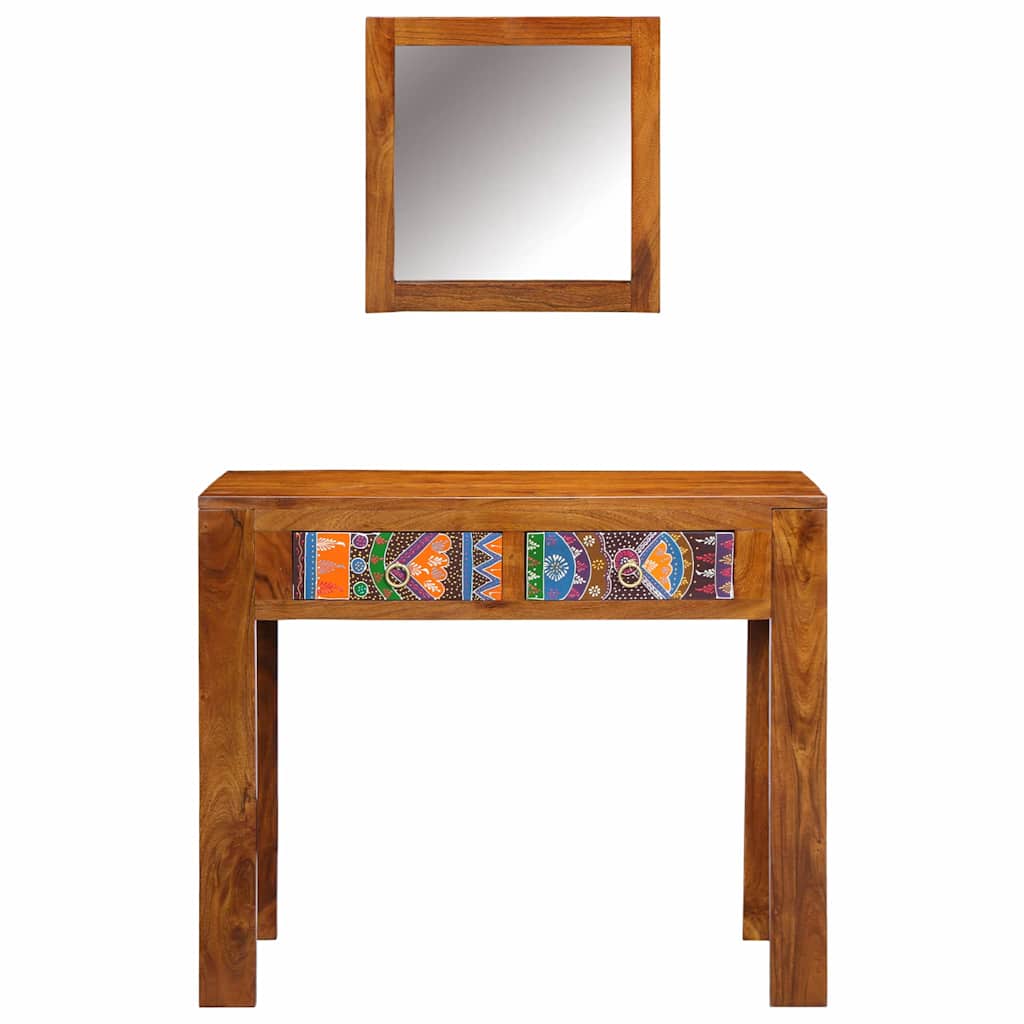 vidaXL Dressing Table Brown 90 x 45 x 75 cm Solid Acacia Wood 6