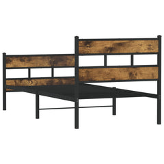 vidaXL Metal Bed Frame without Mattress Smoked Oak 75x190 cm Small Single 6