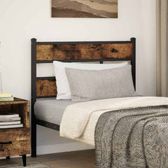 vidaXL Replace Headboard Smoked Oak 107 cm Iron and Engineered Wood 1