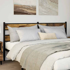 vidaXL Replace Headboard Smoked Oak 180 cm Iron and Engineered Wood 1