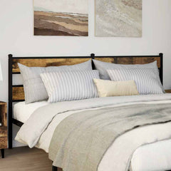 vidaXL Replace Headboard Smoked Oak 200 cm Iron and Engineered Wood 1
