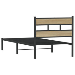 vidaXL Metal Bed Frame without Mattress Sonoma Oak 75x190 cm Small Single 6