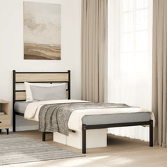vidaXL Metal Bed Frame without Mattress Sonoma Oak 75x190 cm Small Single 1