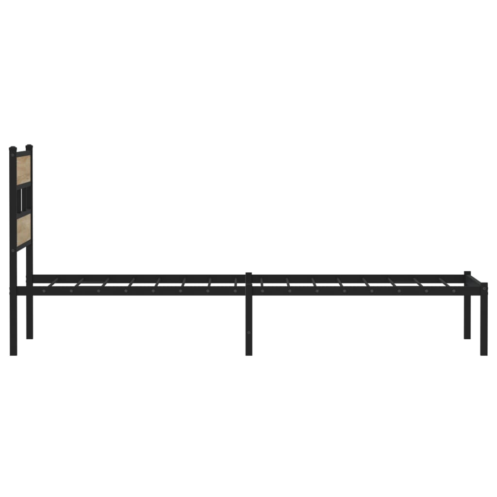 vidaXL Metal Bed Frame without Mattress Sonoma Oak 90x190 cm Single 5