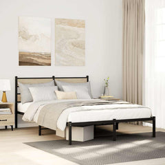 vidaXL Metal Bed Frame without Mattress Sonoma Oak Length 190 cm with Headboard