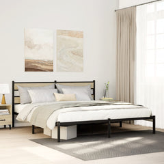 Metal Bed Frame without Mattress Sonoma Oak Length 203 cm 193 cm With headboard