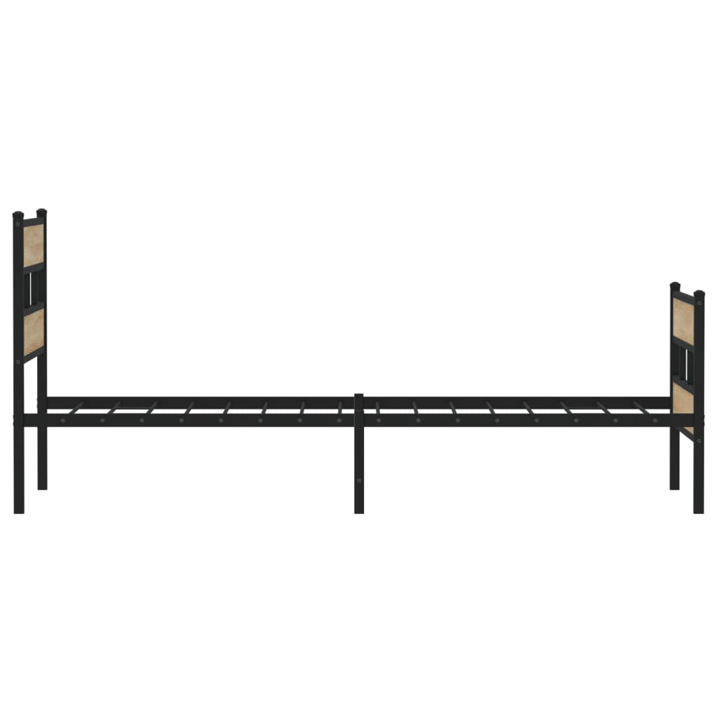 vidaXL Metal Bed Frame without Mattress Sonoma Oak 75x190 cm Small Single 5