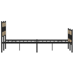 Metal Bed Frame without Mattress Sonoma Oak Length 200 cm with Headboard & Footboard 140 cm