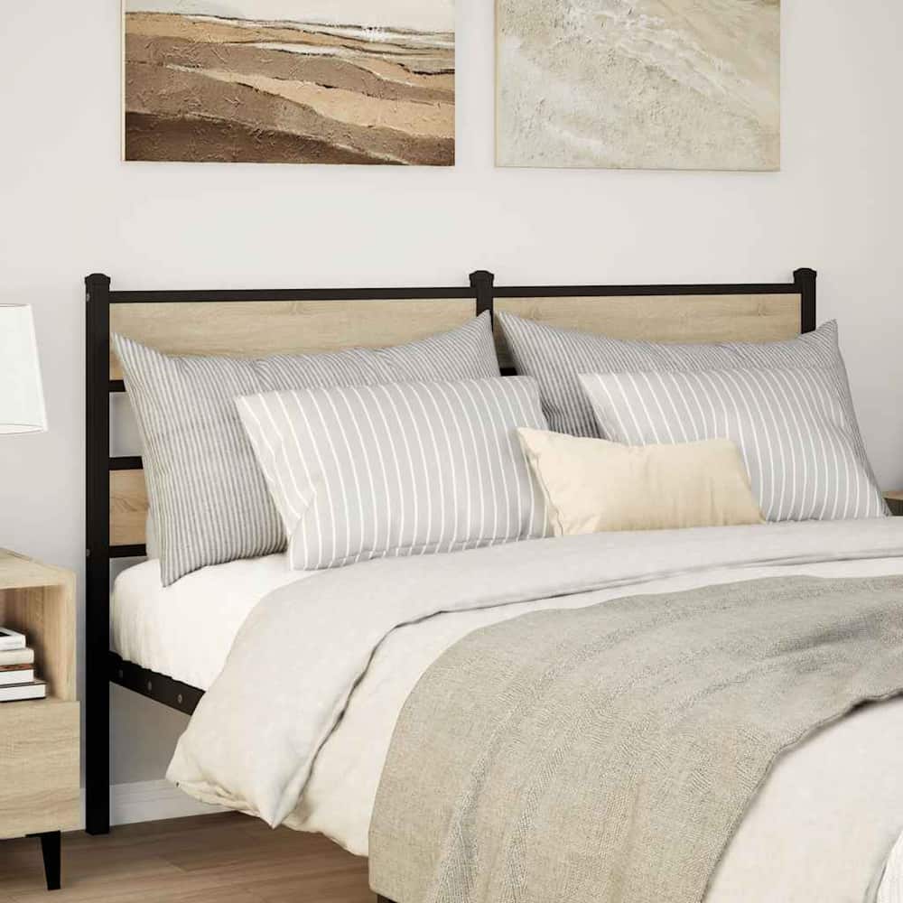 Replace Headboard Iron and Engineered Wood Sonoma Oak 140 cm