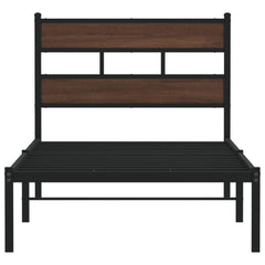 vidaXL Bed Frame without Mattress with Headboard Brown Oak 90x190 cm Single 4