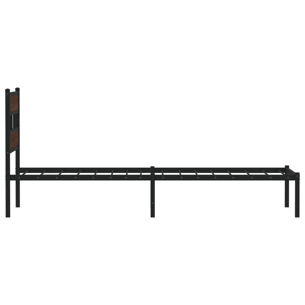 vidaXL Bed Frame without Mattress with Headboard Brown Oak 90x200 cm 5