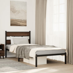 vidaXL Bed Frame without Mattress with Headboard Brown Oak 90x200 cm 1
