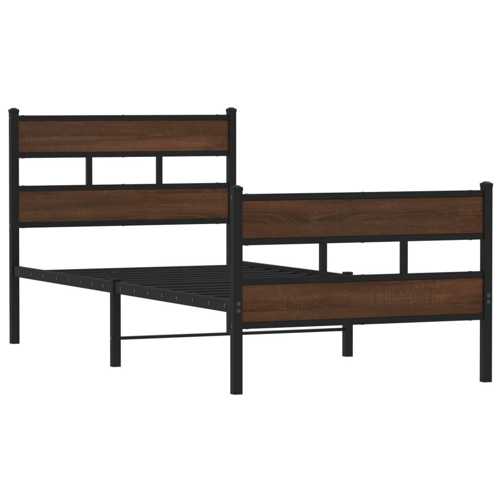 vidaXL Bed Frame without Mattress with Headboard and Footboard 75x190 cm Small Single 3