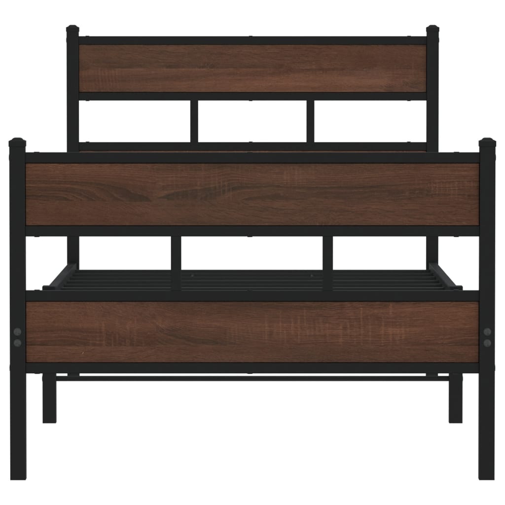 vidaXL Bed Frame without Mattress with Headboard and Footboard 75x190 cm Small Single 4