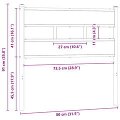 vidaXL Replace Headboard Brown Oak 75 cm Steel and Engineered Wood 6