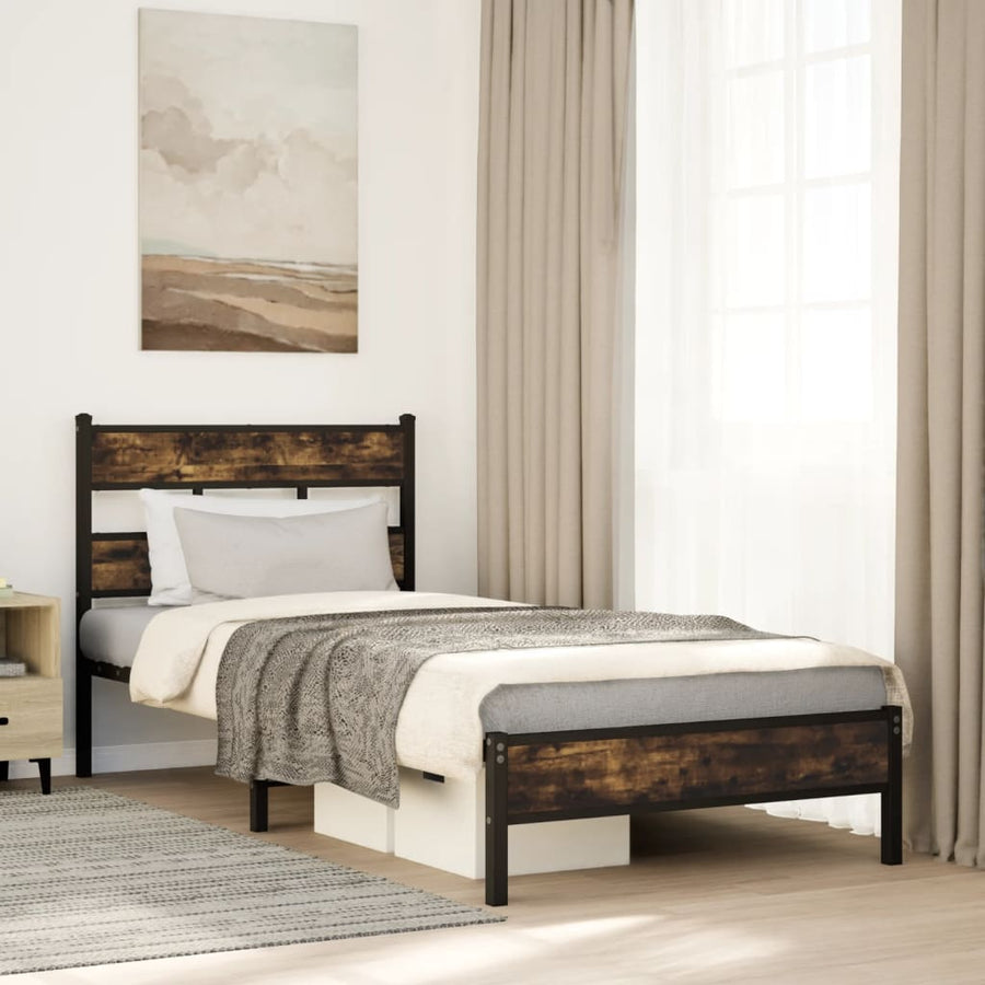 vidaXL Bed Frame without Mattress with Headboard Sonoma Oak 80x200 cm 1