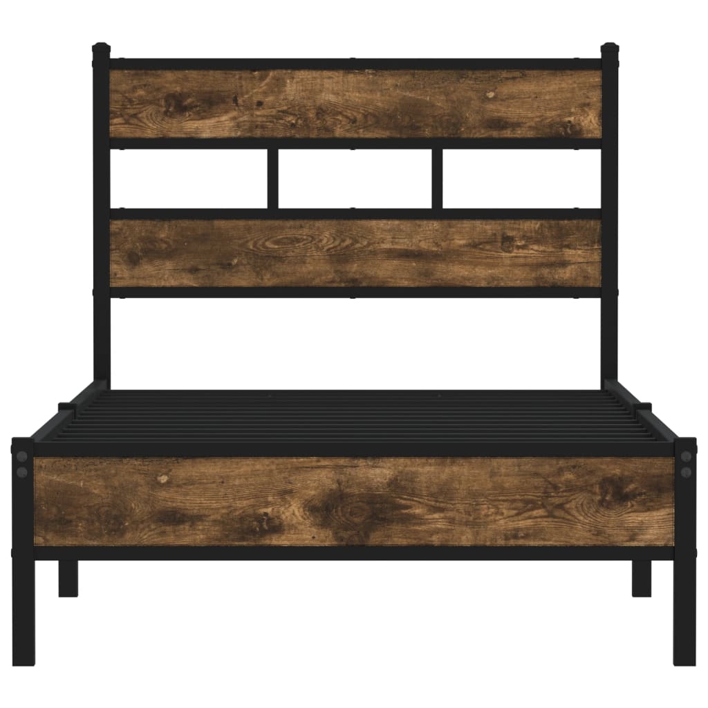 vidaXL Bed Frame without Mattress with Headboard Sonoma Oak 90x190 cm Single 4