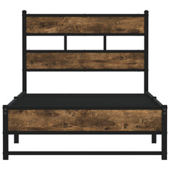 vidaXL Metal Bed Frame without Mattress Smoked Oak 75x190 cm Small Single 4