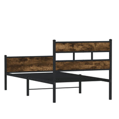 vidaXL Bed Frame without Mattress Smoked Oak 90x190 cm Single Engineered Wood 6