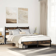 vidaXL Bed Frame without Mattress Smoked Oak 90x190 cm Single Engineered Wood 1