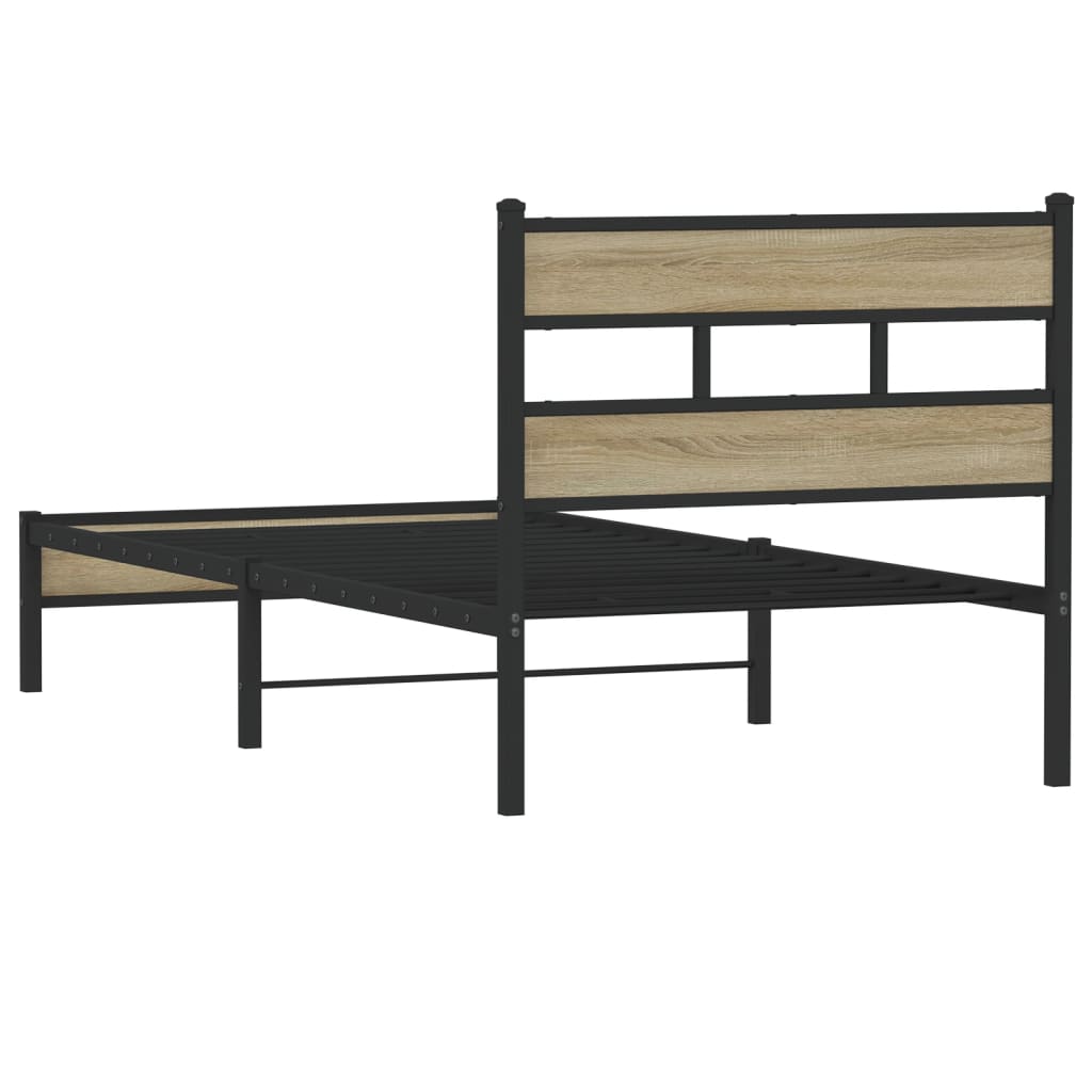 vidaXL Bed Frame without Mattress Sonoma Oak 80x200 cm Engineered Wood 6