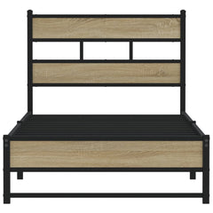 vidaXL Metal Bed Frame without Mattress Sonoma Oak 100x200 cm 4