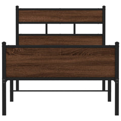 vidaXL Bed Frame without Mattress Brown Oak 75x190 cm Small Single Engineered Wood 4