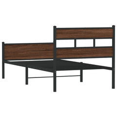 vidaXL Bed Frame without Mattress Brown Oak 90x190 cm Single Engineered Wood 6