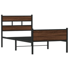 vidaXL Bed Frame without Mattress Brown Oak 90x200 cm Engineered Wood 3