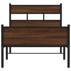vidaXL Bed Frame without Mattress Brown Oak 100x190 cm Engineered Wood 4