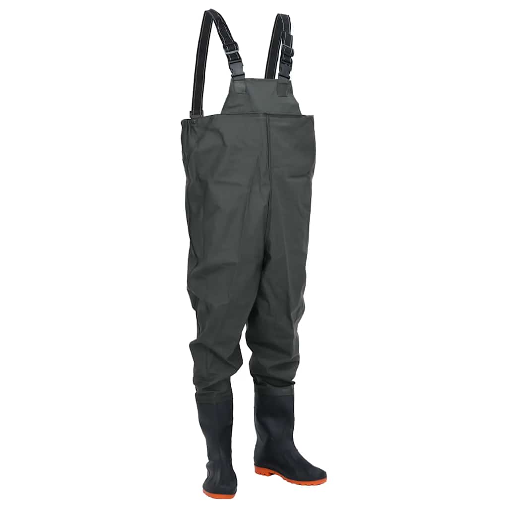 vidaXL Chest Waders with Boots Dark Green Size 41 1