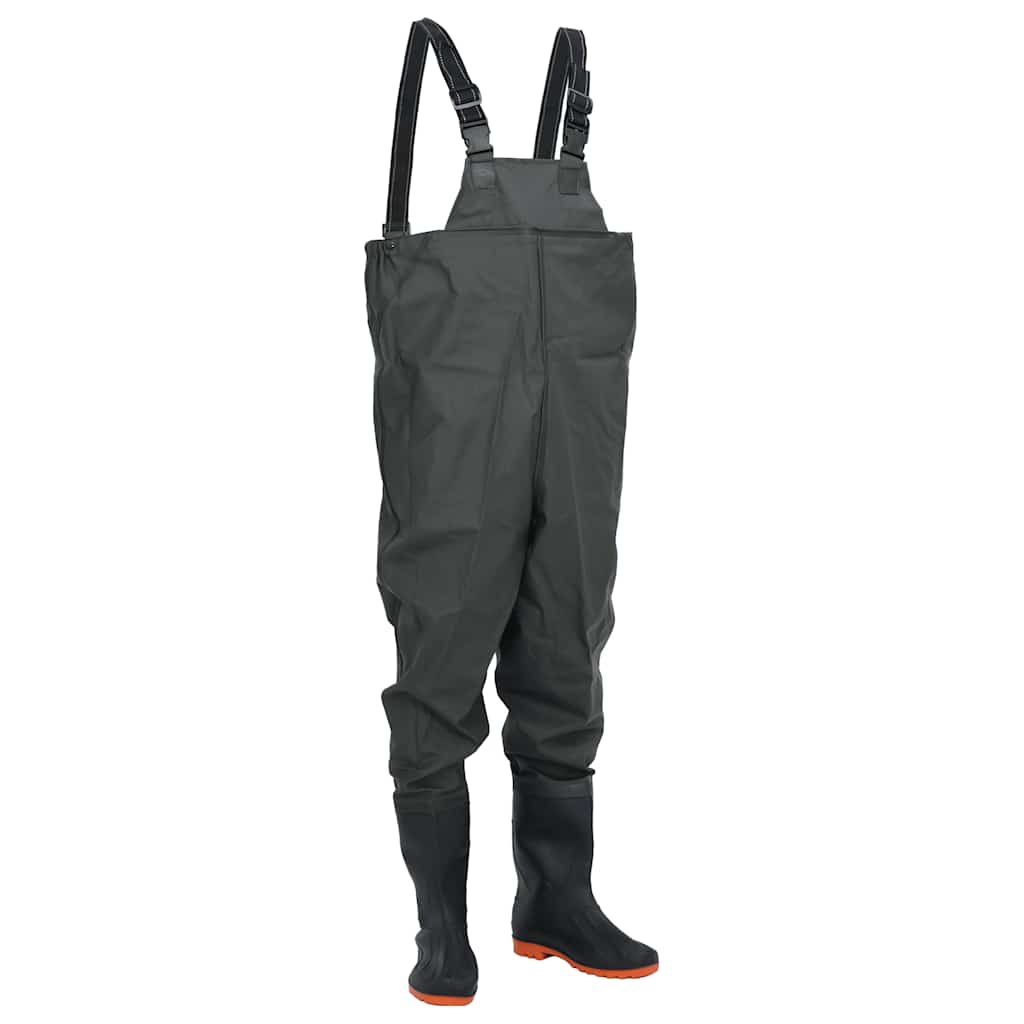 vidaXL Chest Waders with Boots Dark Green Size 44 1