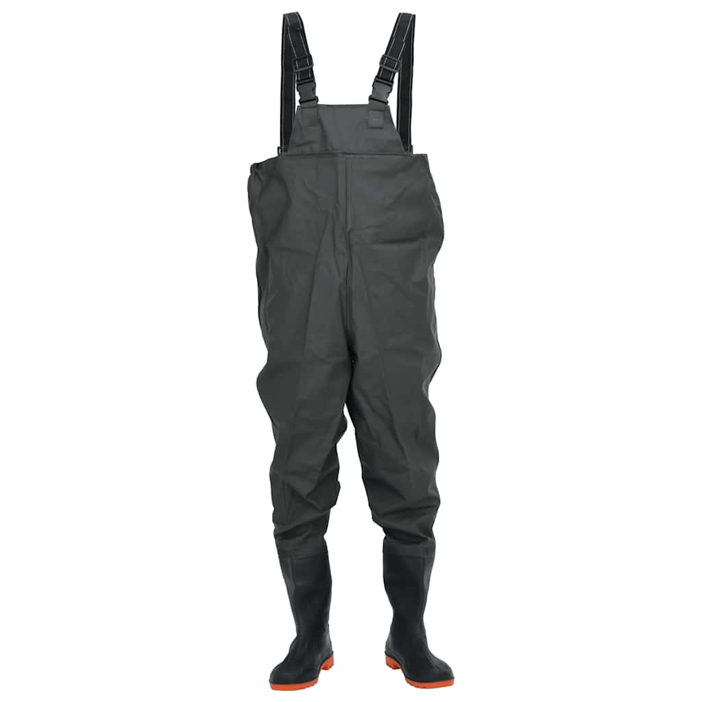 vidaXL Chest Waders with Boots Dark Green Size 45 2