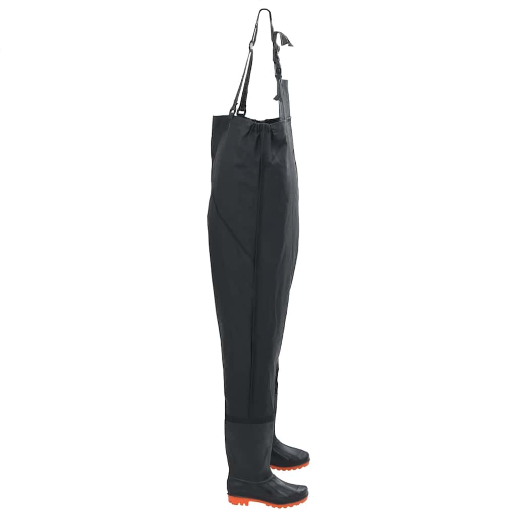 vidaXL Chest Waders with Boots Black Size 38 3