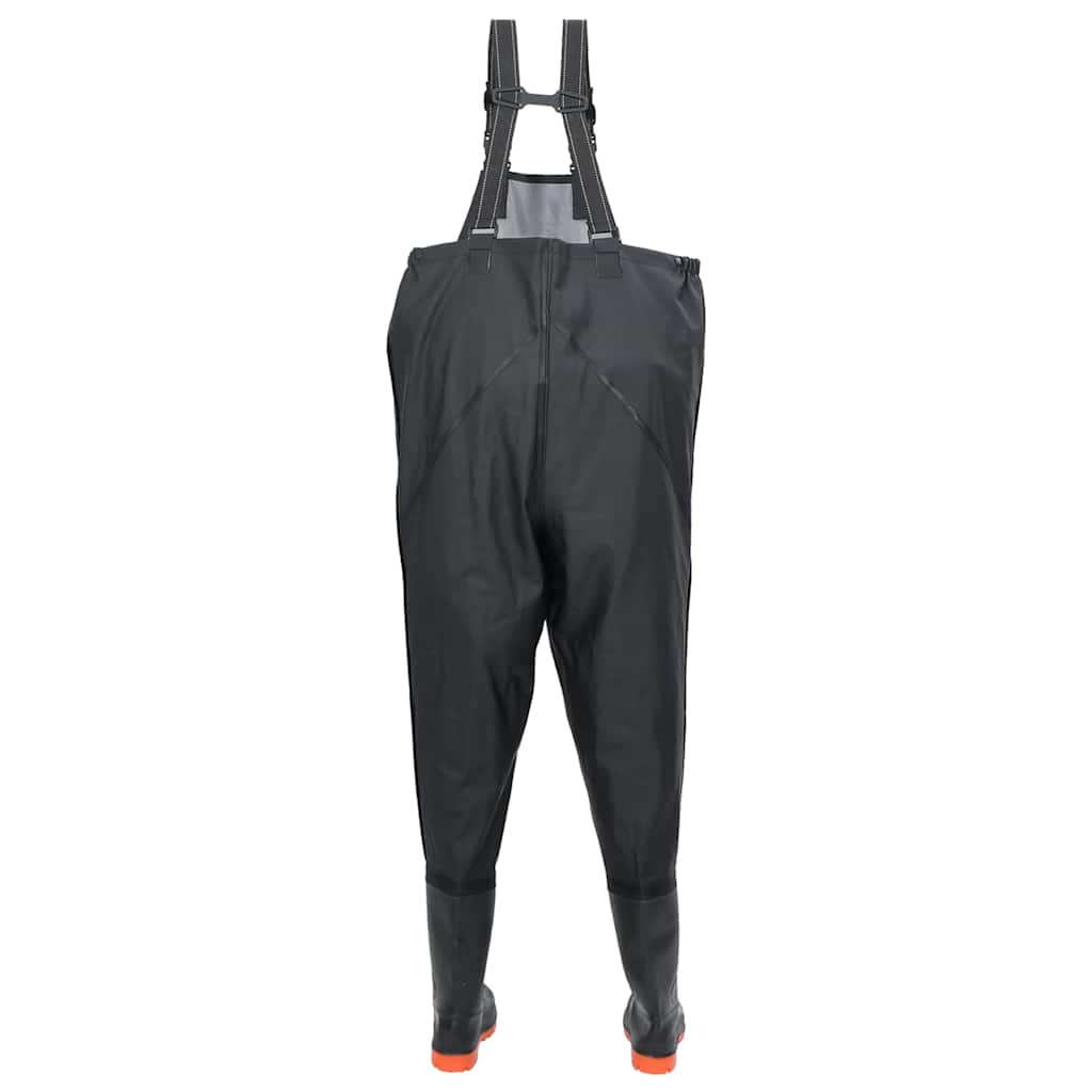vidaXL Chest Waders with Boots Black Size 39 4