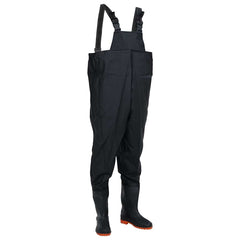 vidaXL Chest Waders with Boots Black Size 45 1