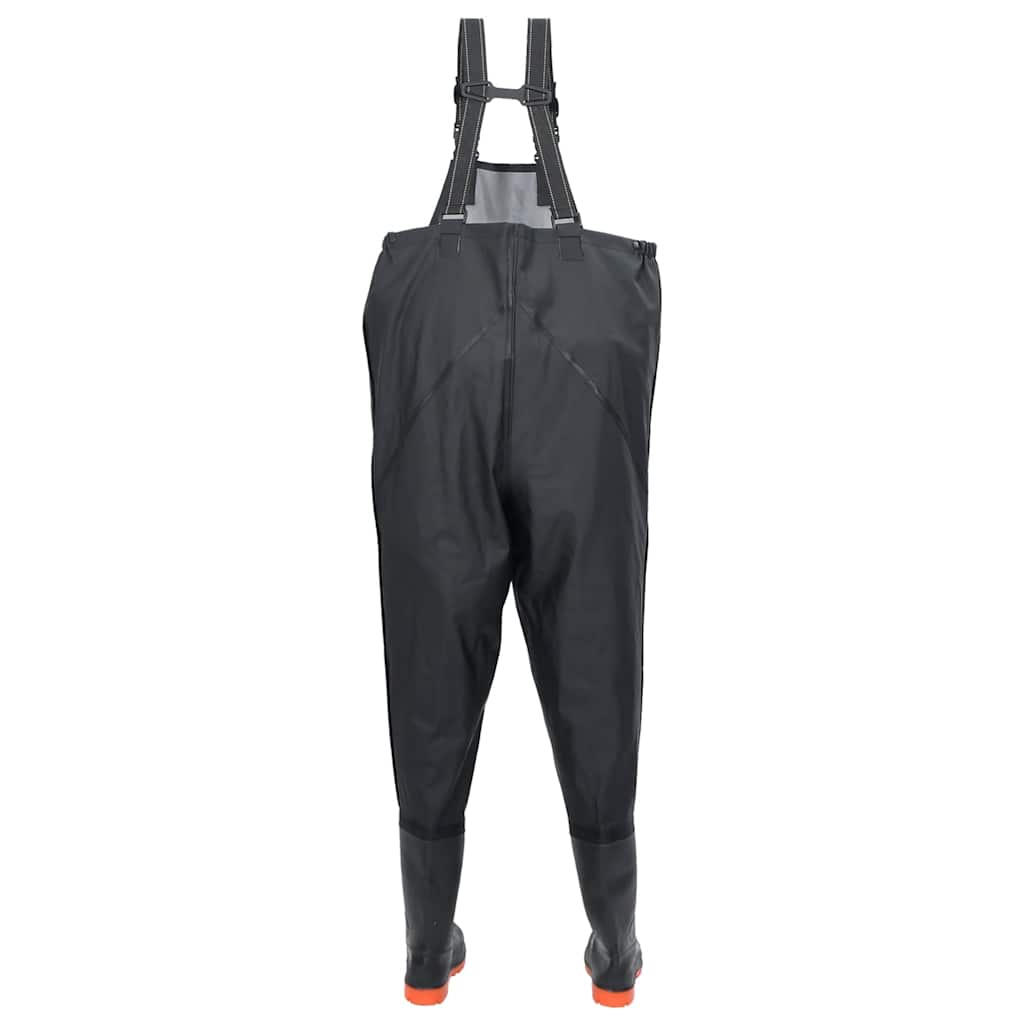 vidaXL Chest Waders with Boots Black Size 45 4
