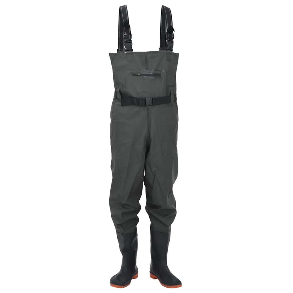 vidaXL Chest Waders with Boots and Belt Dark Green Size 39 2
