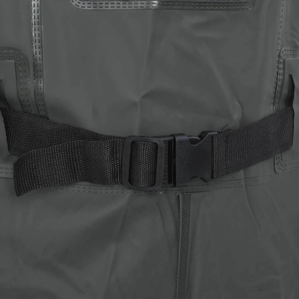 vidaXL Chest Waders with Boots and Belt Dark Green Size 39 6