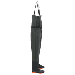 vidaXL Chest Waders with Boots and Belt Dark Green Size 45 3