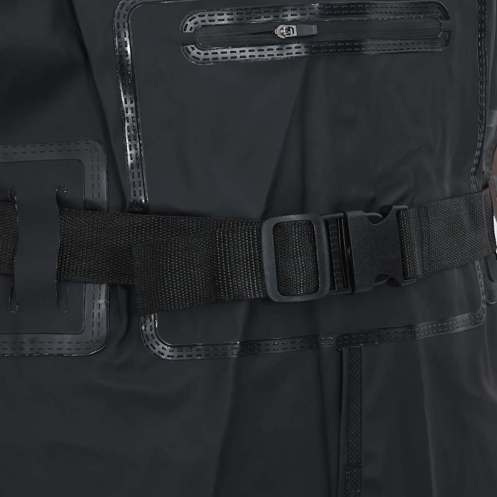 vidaXL Chest Waders with Boots and Belt Black Size 38 6