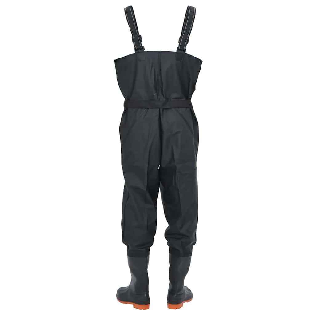 vidaXL Chest Waders with Boots and Belt Black Size 40 4