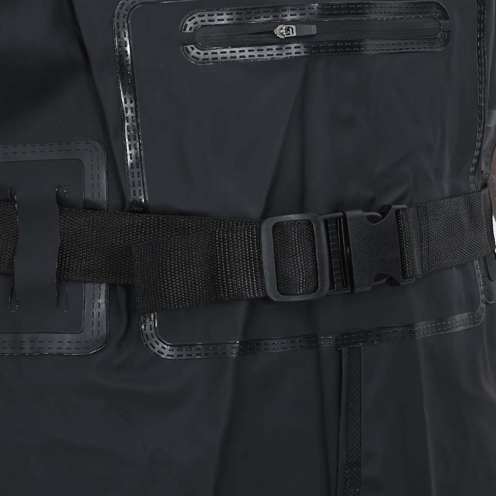 vidaXL Chest Waders with Boots and Belt Black Size 40 6