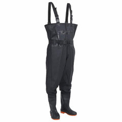 vidaXL Chest Waders with Boots and Belt Black Size 46 1